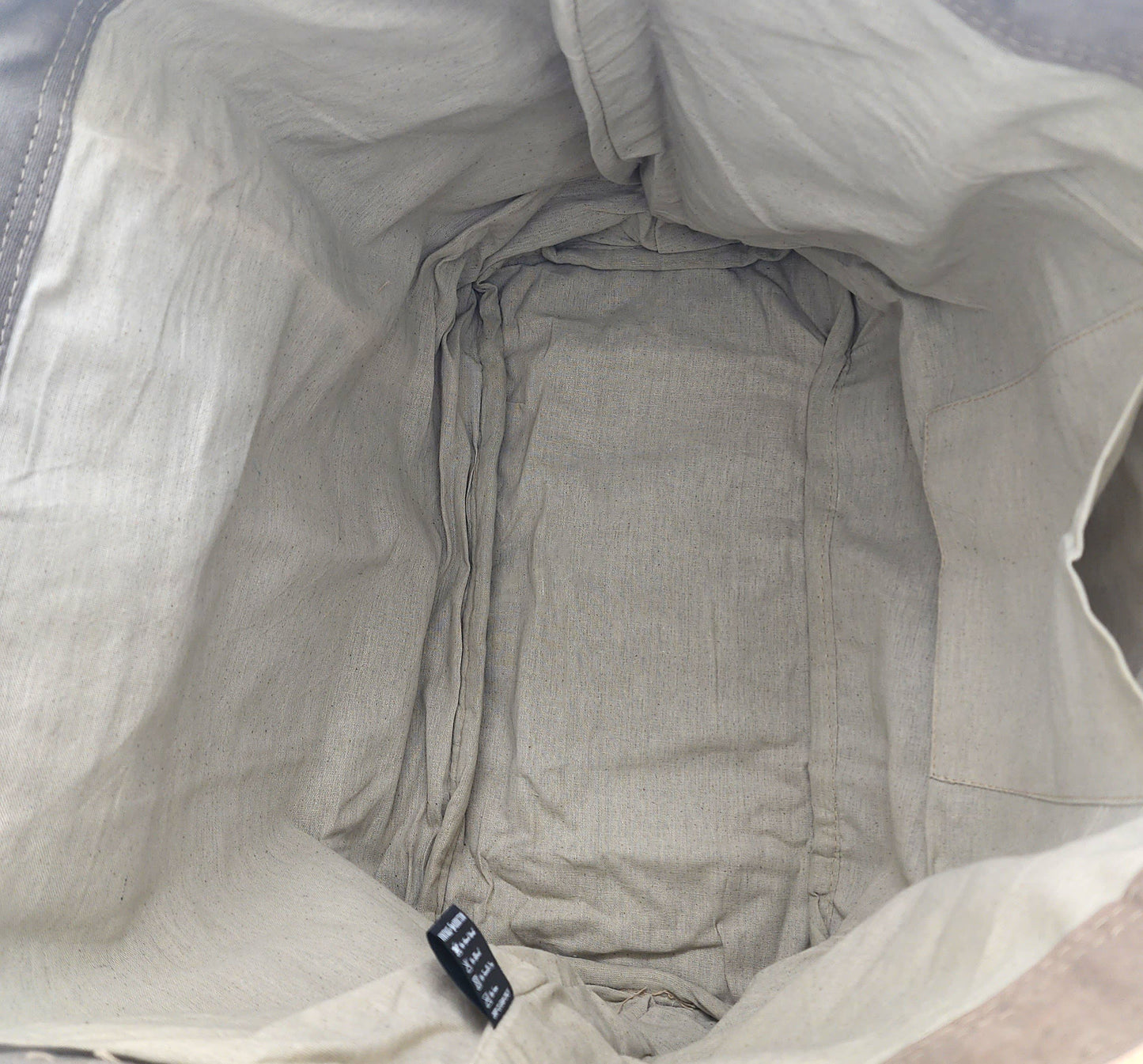 Vintage Addiction large recycled tent tote bag with camouflage