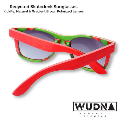WUDN polarized sunglasses from upcycled skatedeck wood