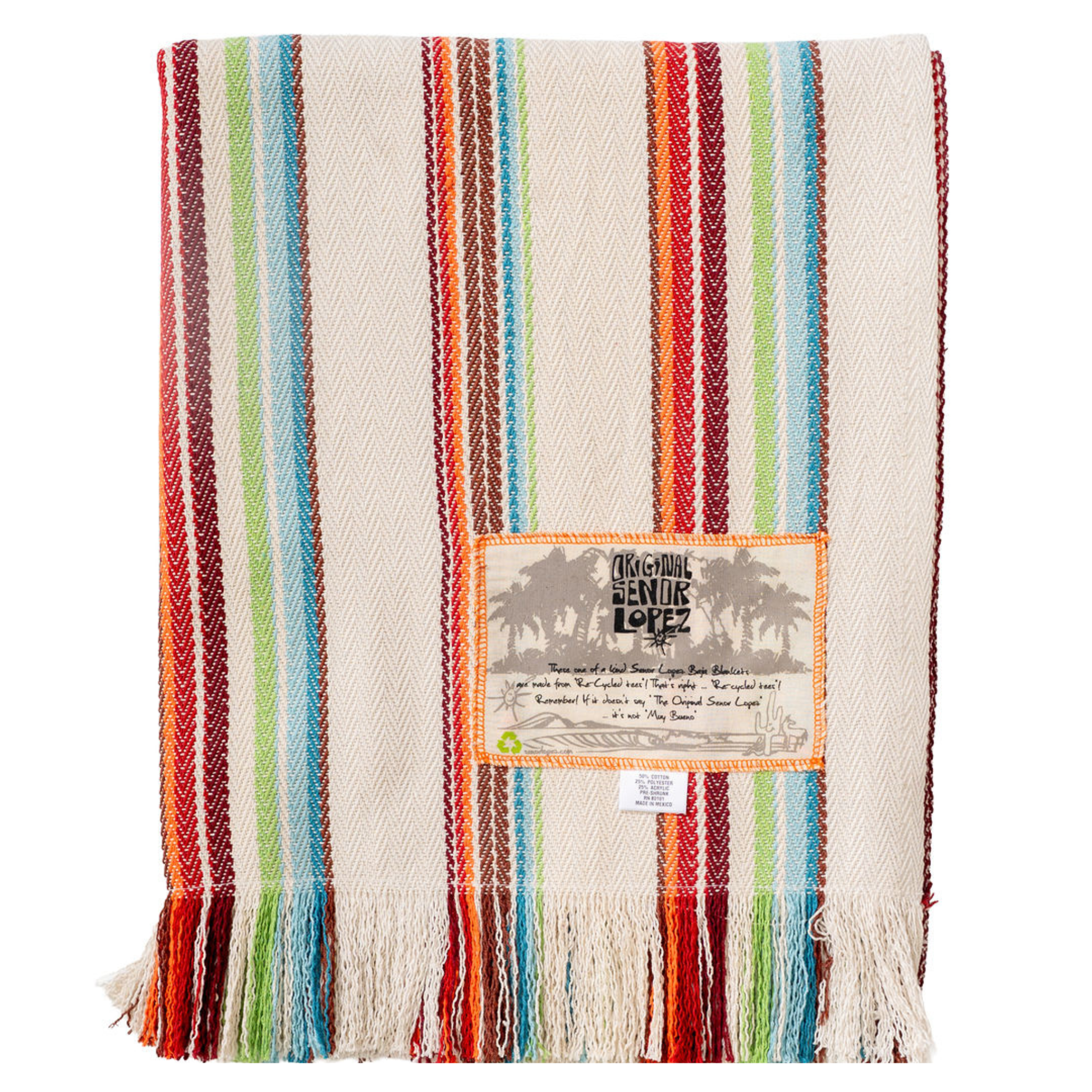 durango - Señor Lopez recycled Mexican Baja blanket in durango