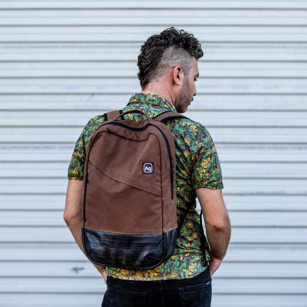 Alchemy Goods Brooklyn upcycled waxed canvas backpack