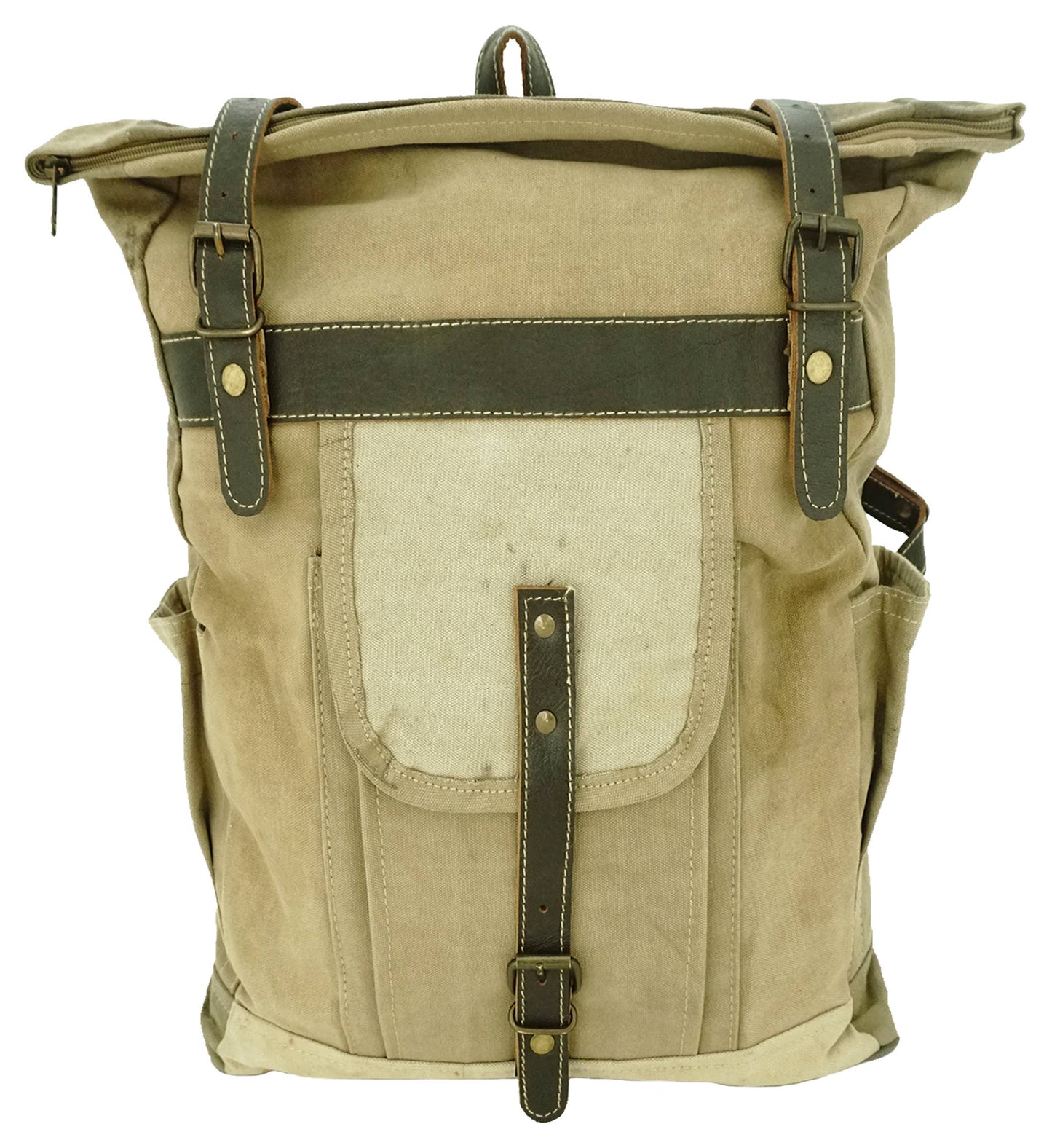 Vintage Addiction large recycled military tent backpack