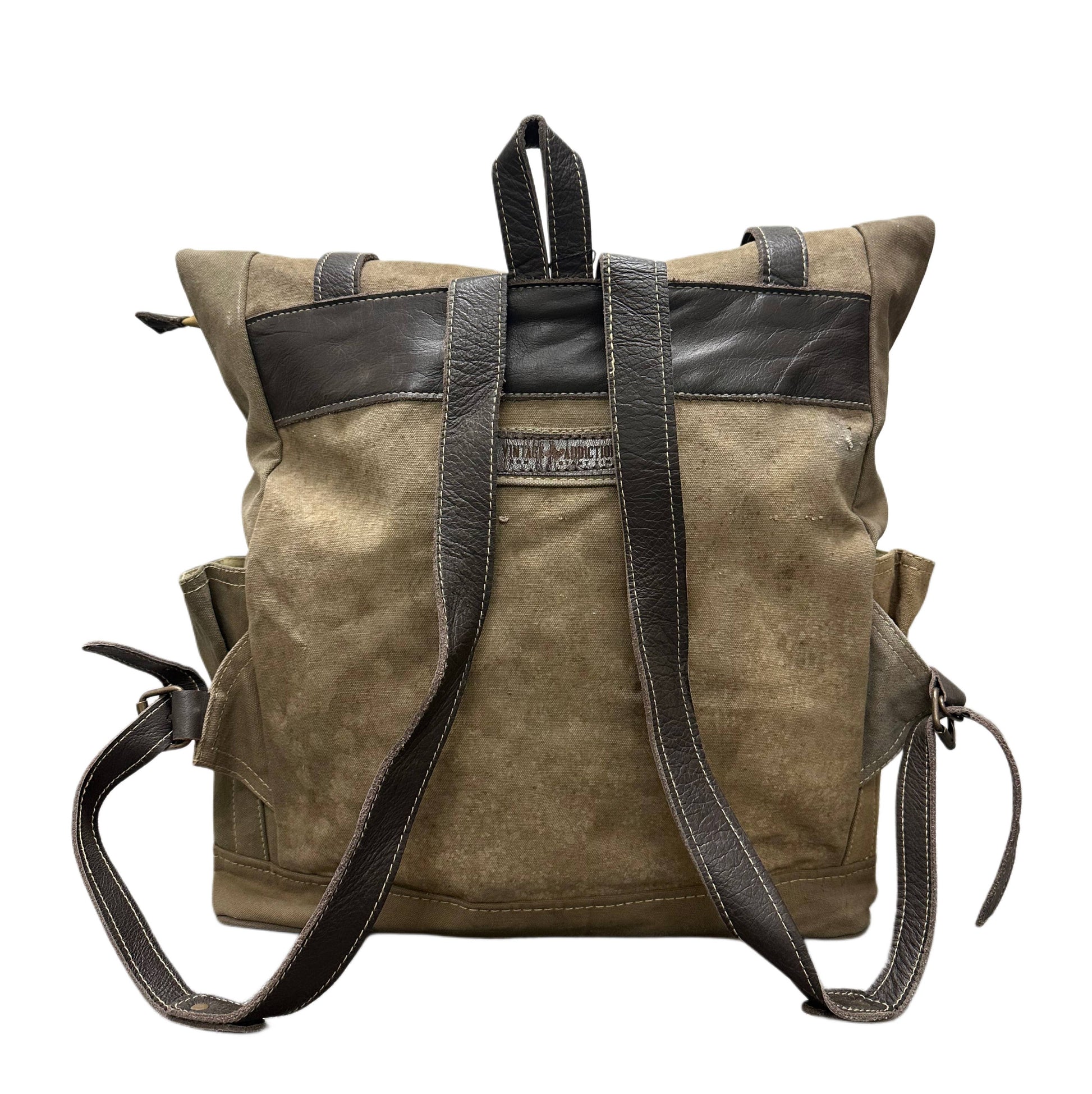 Vintage Addiction large recycled military tent backpack