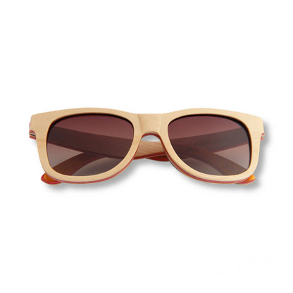 natural-kickflip - WUDN polarized sunglasses from upcycled skatedeck wood in natural-kickflip