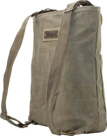 Vintage Addiction recycled military tent crossbody backpack