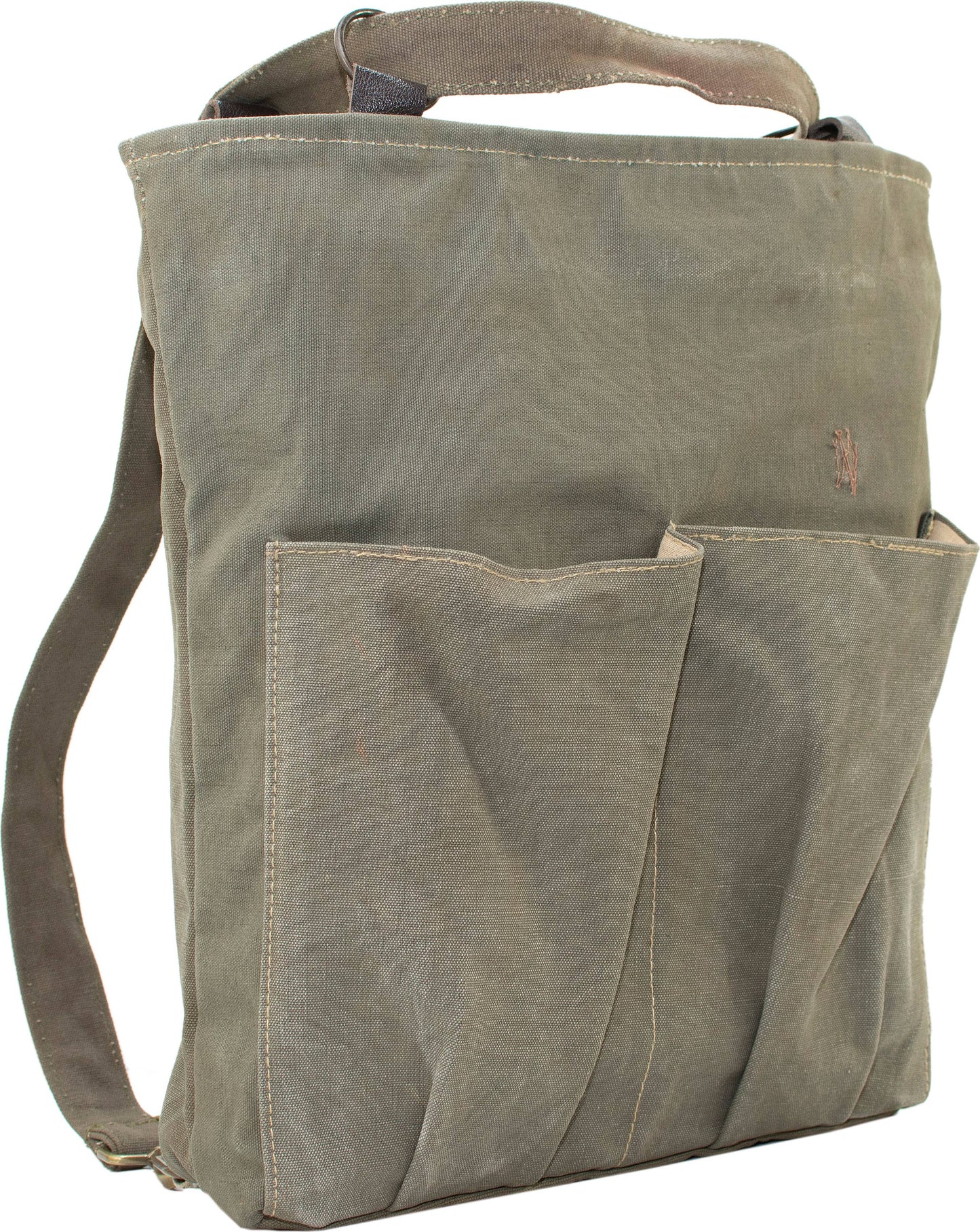Vintage Addiction recycled military tent crossbody backpack