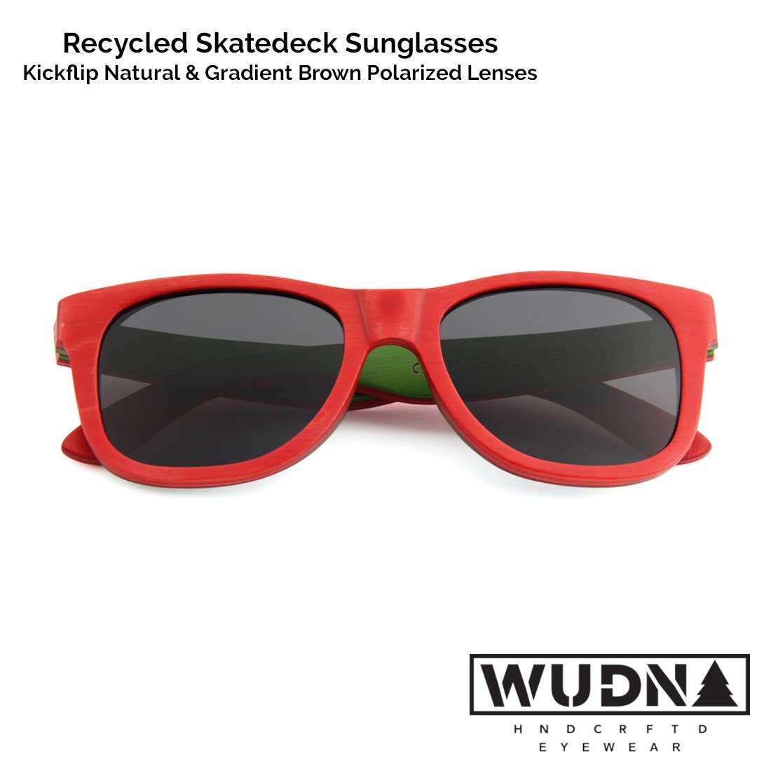 WUDN polarized sunglasses from upcycled skatedeck wood