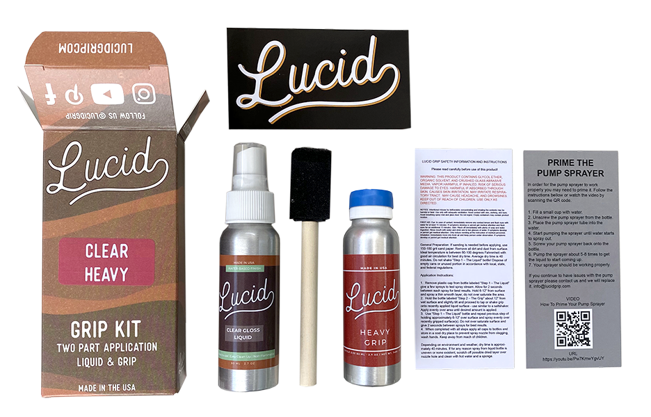 Lucid Grip clear spray-on grip tape kit with recycled glass