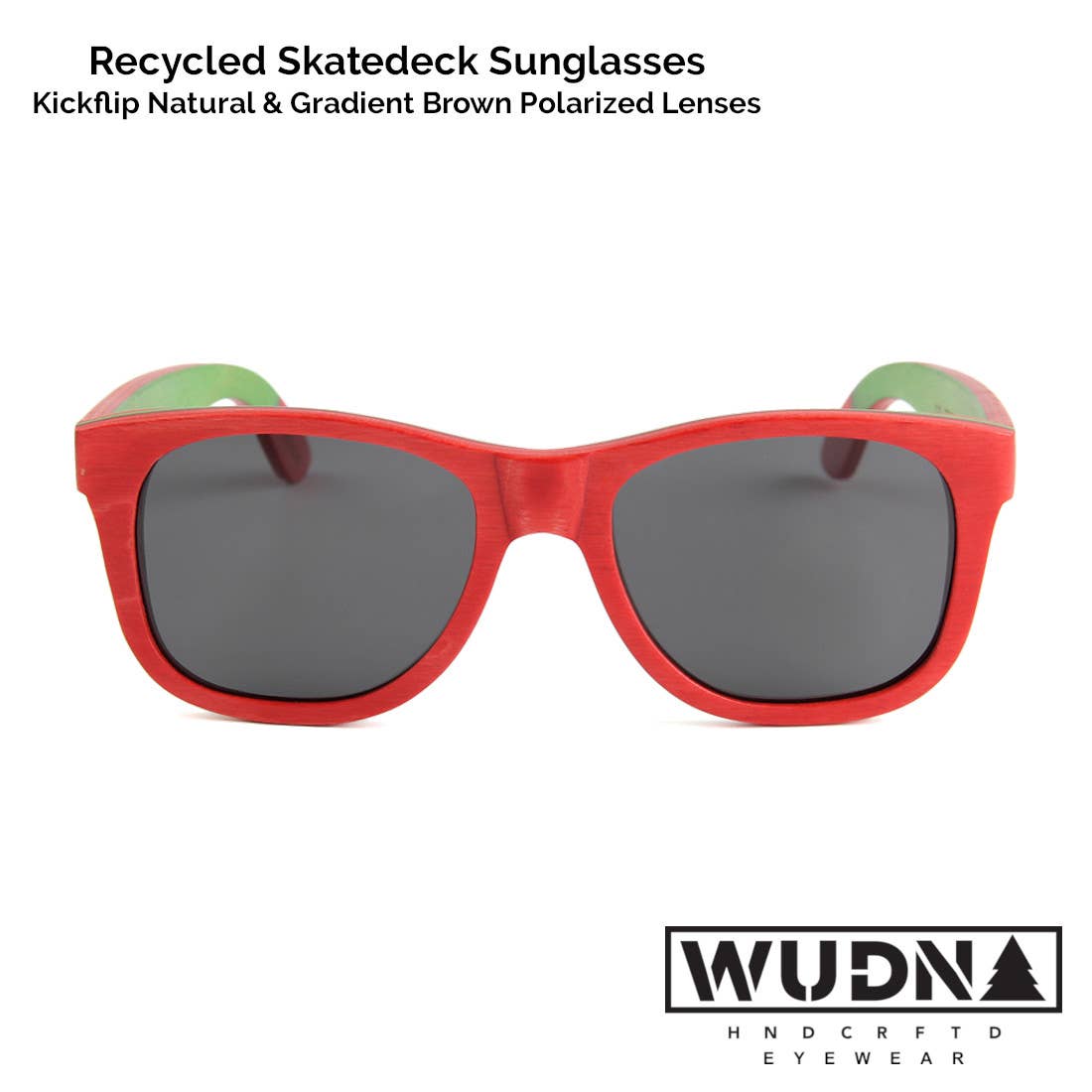 WUDN polarized sunglasses from upcycled skatedeck wood