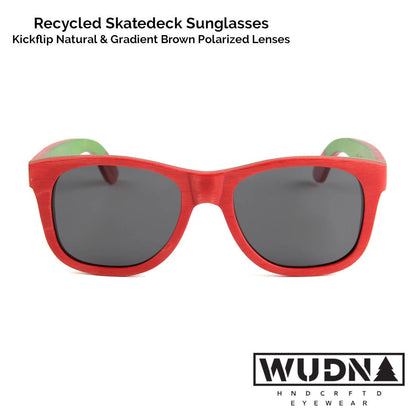 WUDN polarized sunglasses from upcycled skatedeck wood