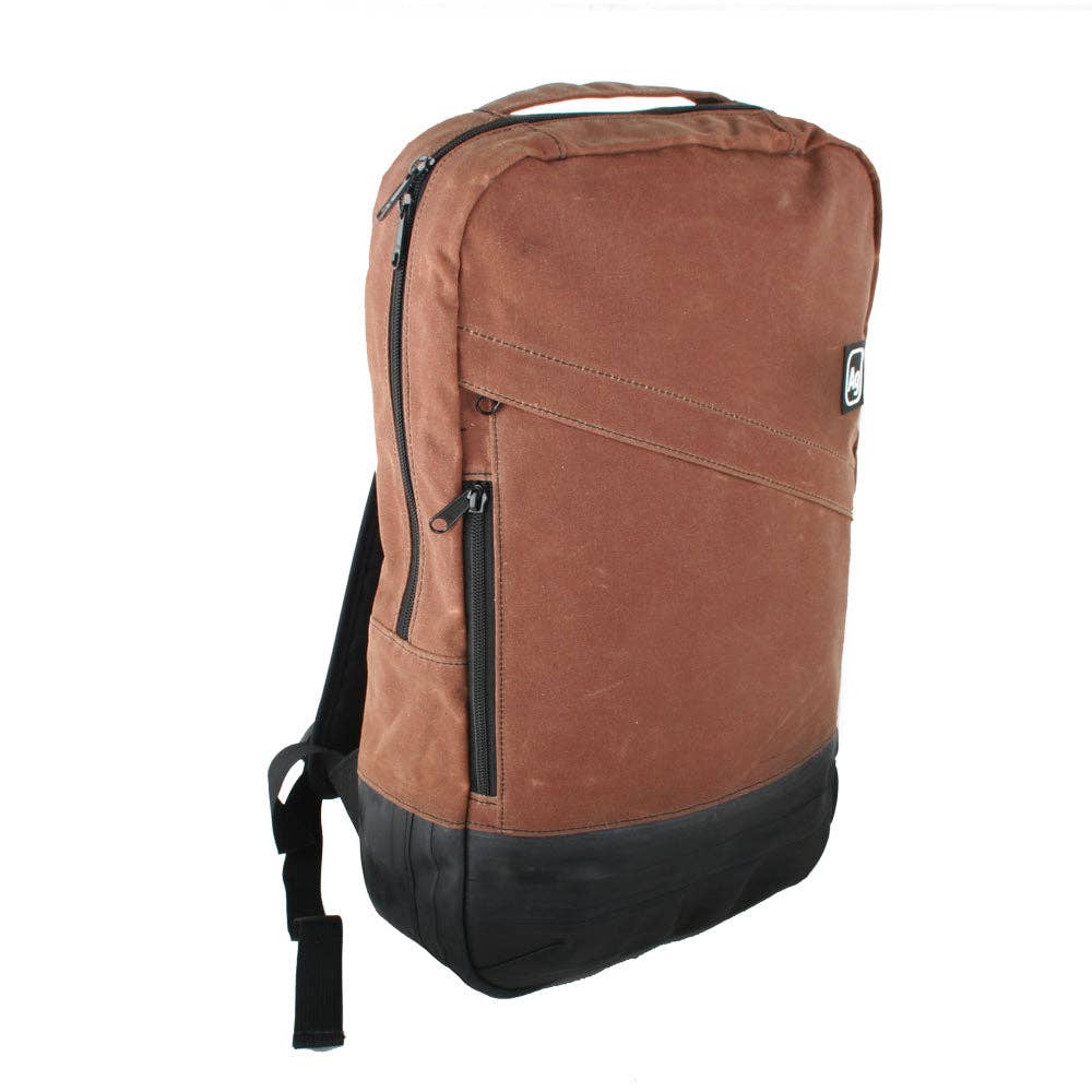 Alchemy Goods Brooklyn upcycled waxed canvas backpack