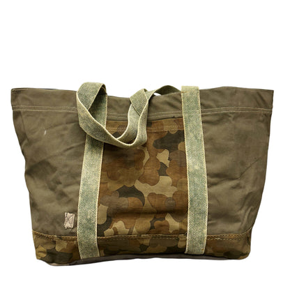Vintage Addiction large recycled tent tote bag with camouflage
