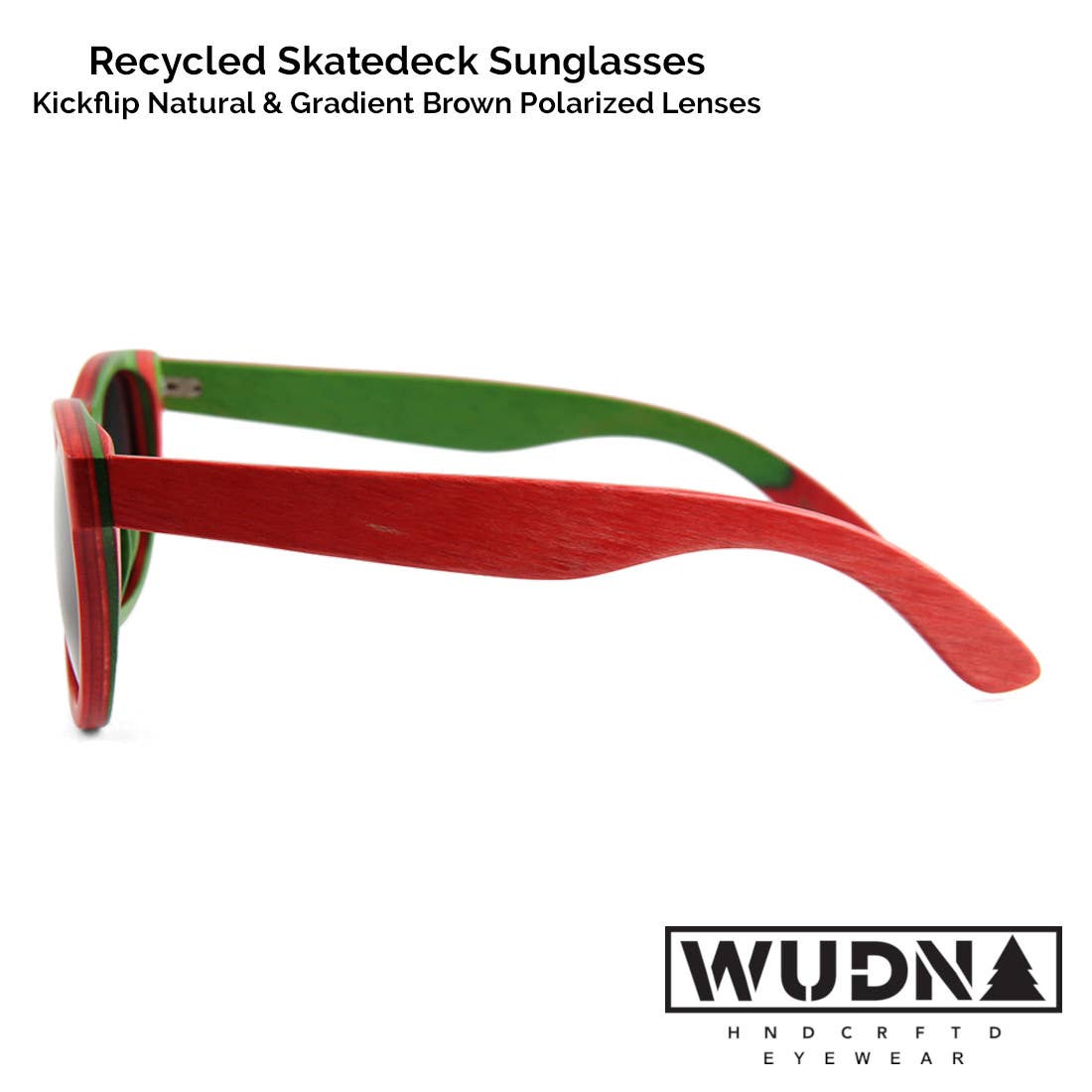 WUDN polarized sunglasses from upcycled skatedeck wood