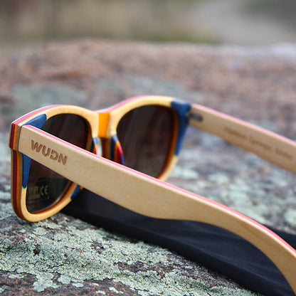 WUDN polarized sunglasses from upcycled skatedeck wood