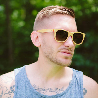 WUDN polarized sunglasses from upcycled skatedeck wood