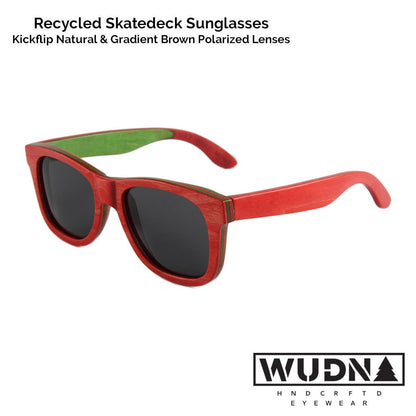 WUDN polarized sunglasses from upcycled skatedeck wood