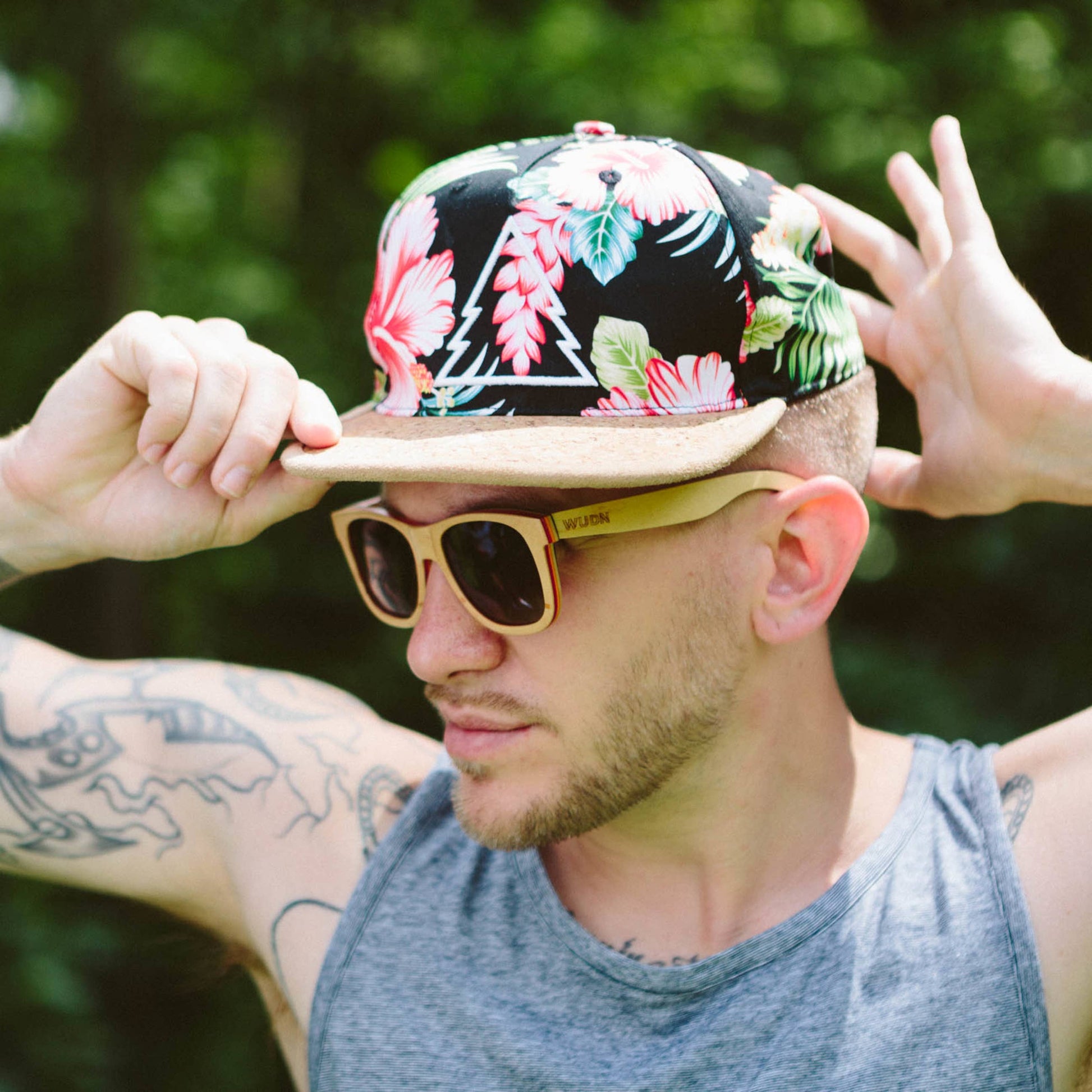 WUDN polarized sunglasses from upcycled skatedeck wood