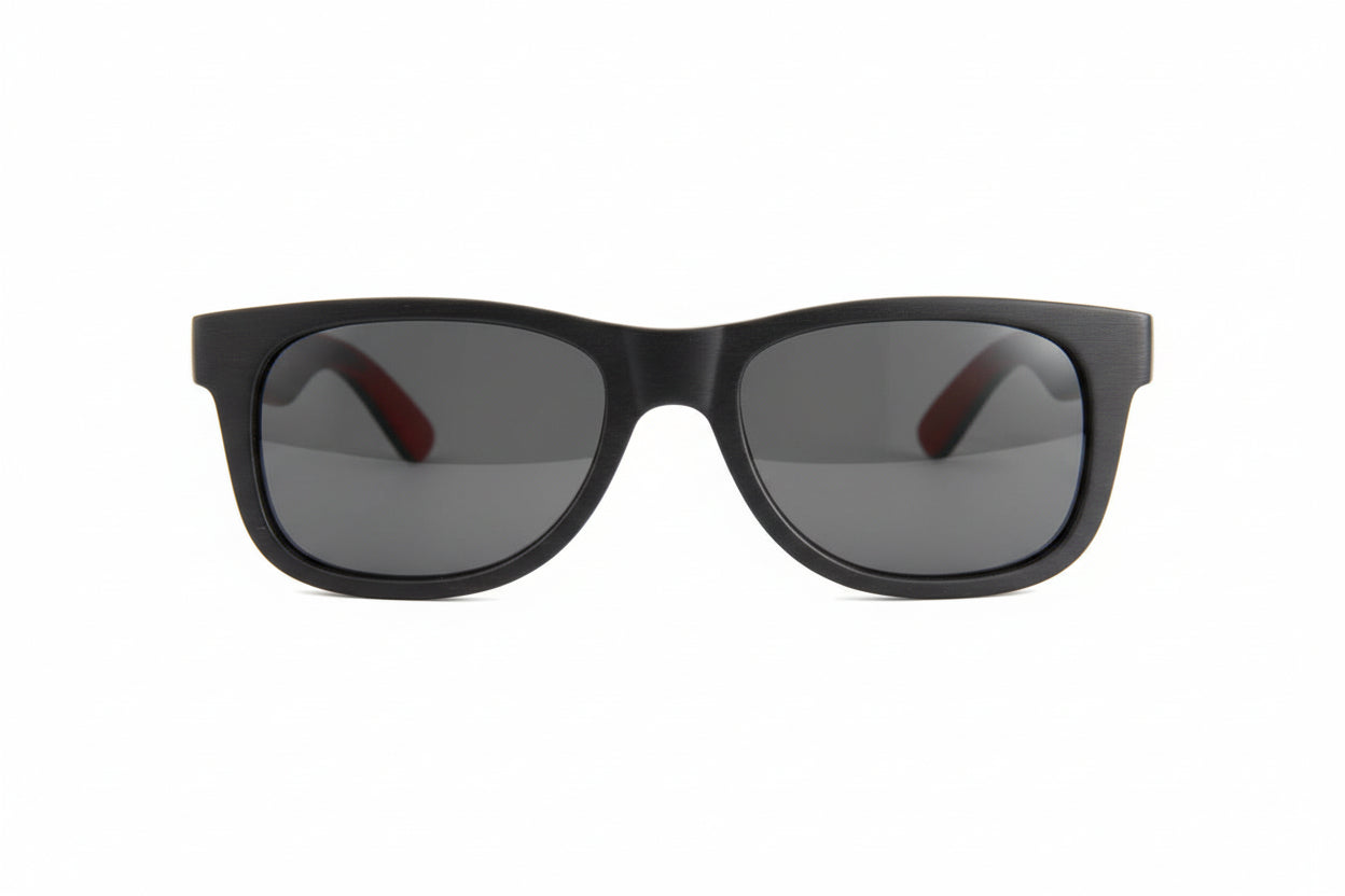 ollie-black - WUDN polarized sunglasses from upcycled skatedeck wood in ollie-black