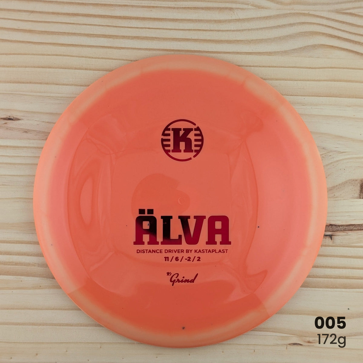 Kastaplast Alva K1 Grind recycled distance driver, disc 005, 172g