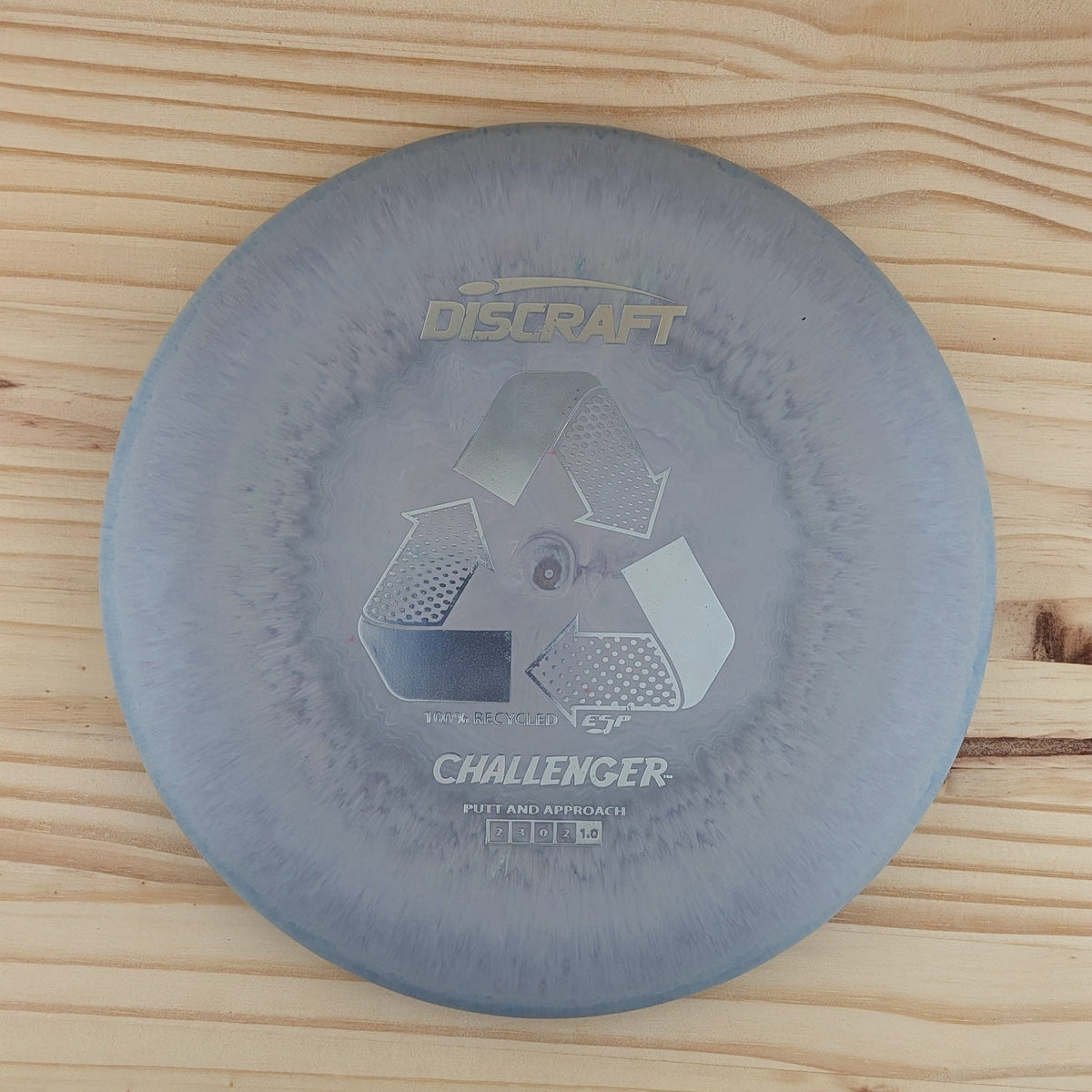 Discraft Challenger ESP recycled putter, top view
