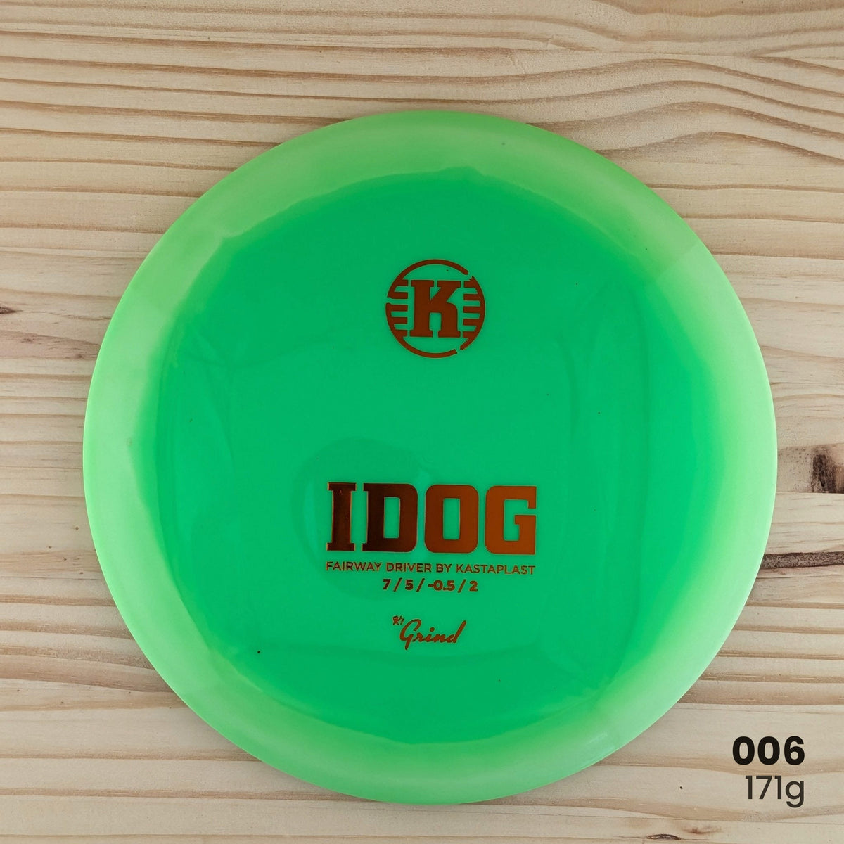 Kastaplast Idog K1 Grind recycled fairway driver, disc 006, 171g