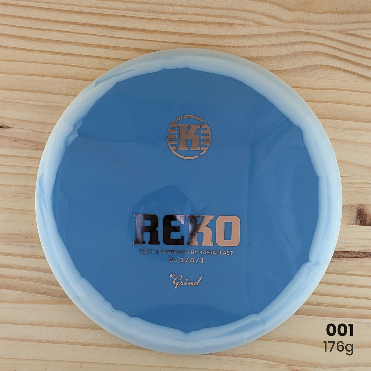 Kastaplast Reko K1 Grind recycled putter, disc 001, 176g
