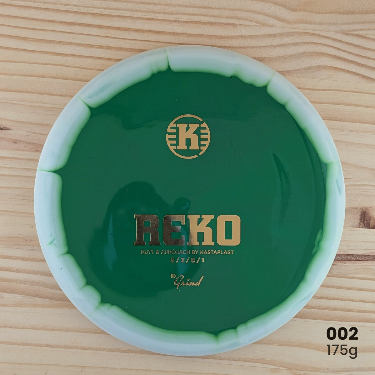 Kastaplast Reko K1 Grind recycled putter, disc 002, 175g