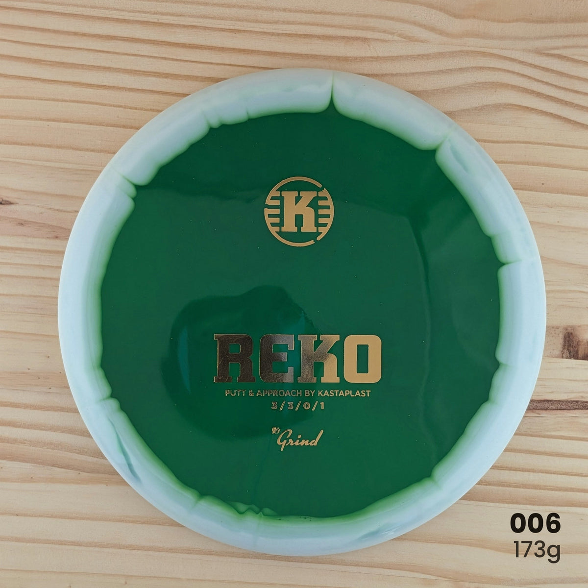 Kastaplast Reko K1 Grind recycled putter, disc 006, 173g