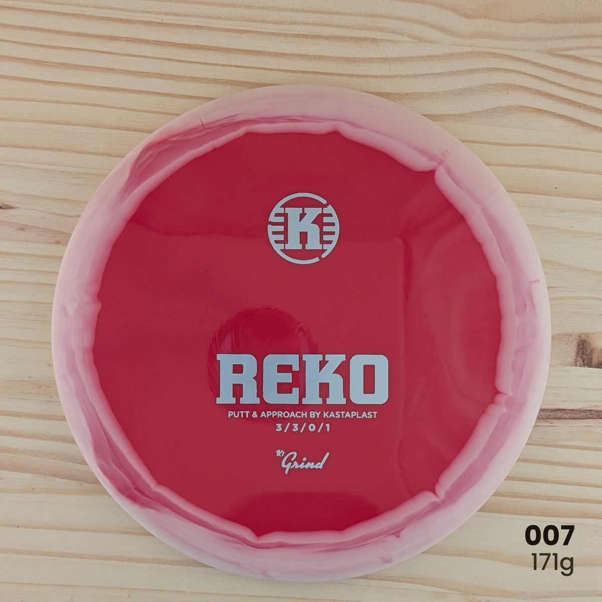 Kastaplast Reko K1 Grind recycled putter, disc 007, 171g