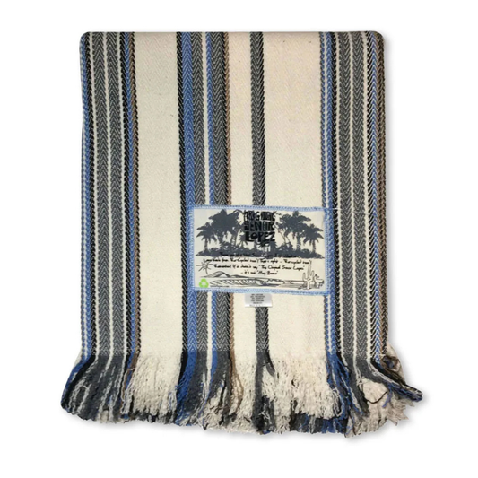 chimi-blue - Señor Lopez recycled Mexican Baja blanket in chimi-blue