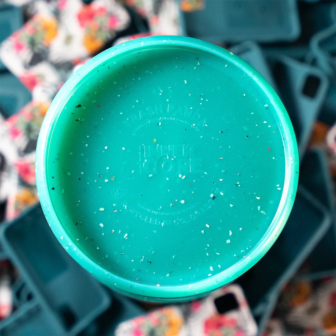 teal-flake - Trash Panda Phone Case Inner Core recycled putter disc in teal-flake