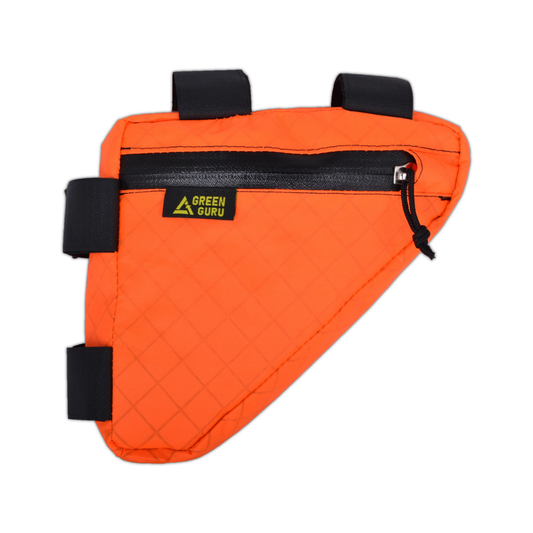 ecopak-orange - Green Guru Gripster upcycled bike frame bag in ecopak-orange