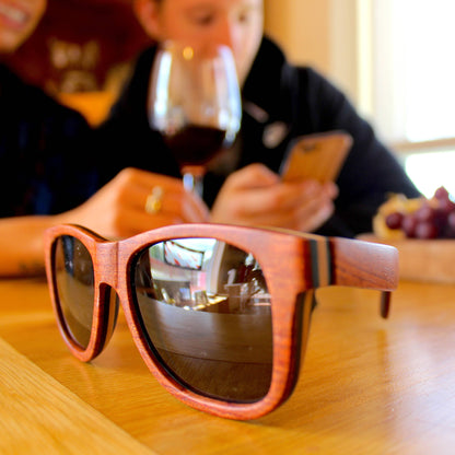 WUDN polarized sunglasses from upcycled skatedeck wood