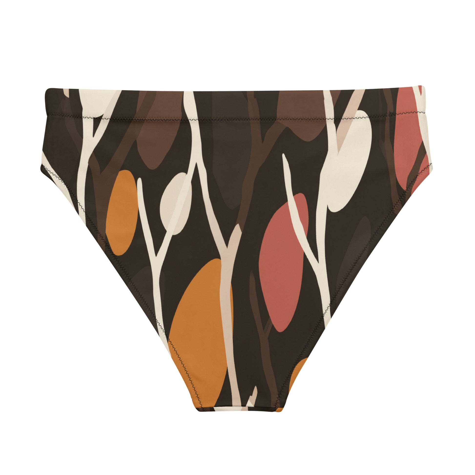 TANGLED ROOTS Flat lay back view of Tangled Roots Bikini Bottom, a premium double-layered recycled swimwear piece by VYRN