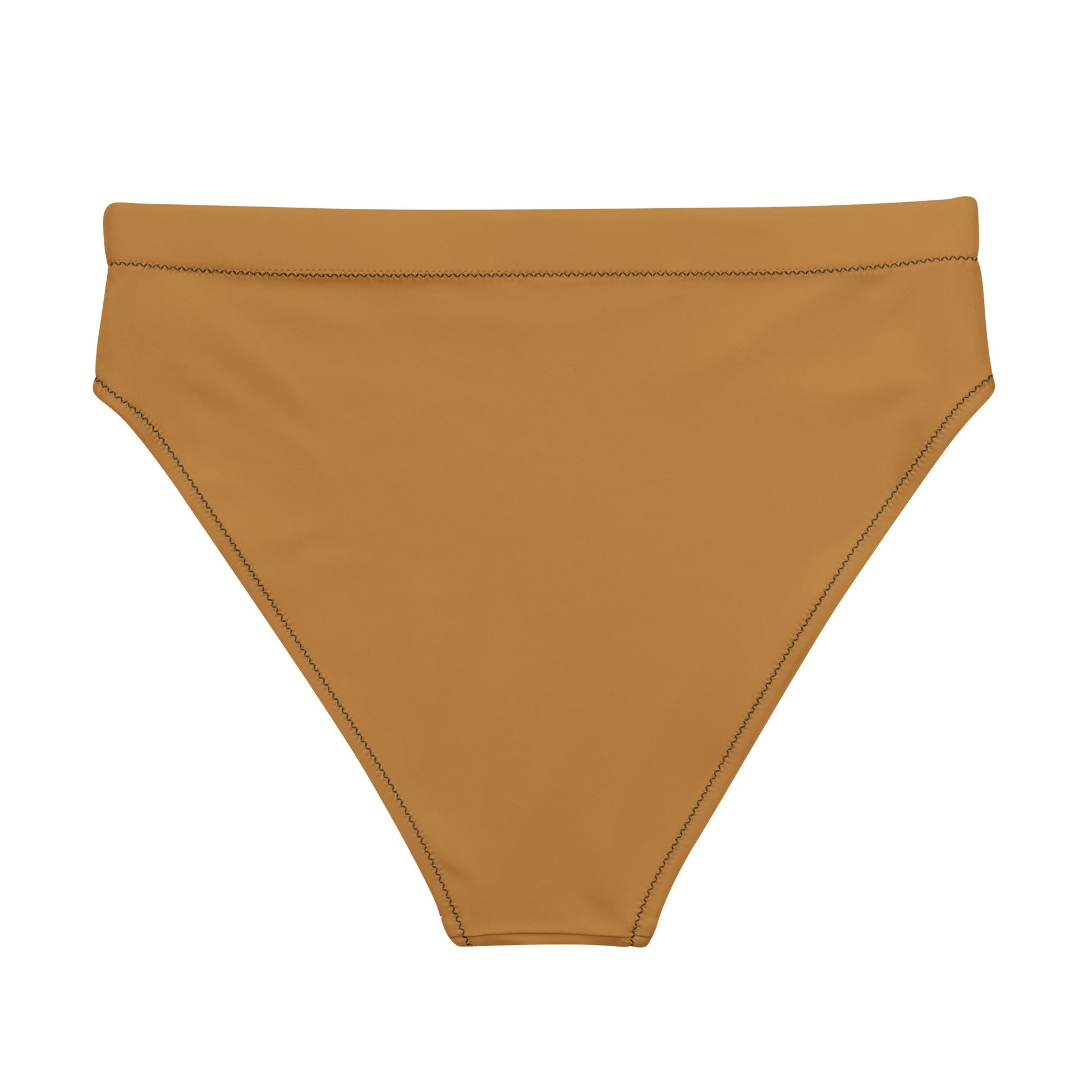 GOLDEN CLAY Flat lay back view of Tangled Roots Bikini Bottom, a premium double-layered recycled swimwear piece by VYRN