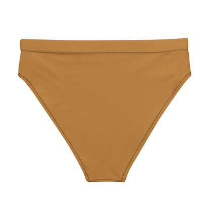 GOLDEN CLAY Flat lay back view of Tangled Roots Bikini Bottom, a premium double-layered recycled swimwear piece by VYRN