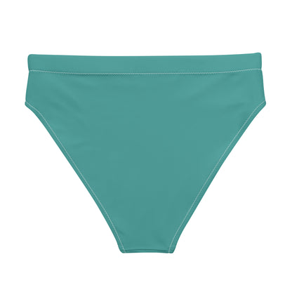 VIBRANT AZURE Flat lay back view of Ember Tide Bikini Bottom, a premium double-layered recycled swimwear piece by VYRN