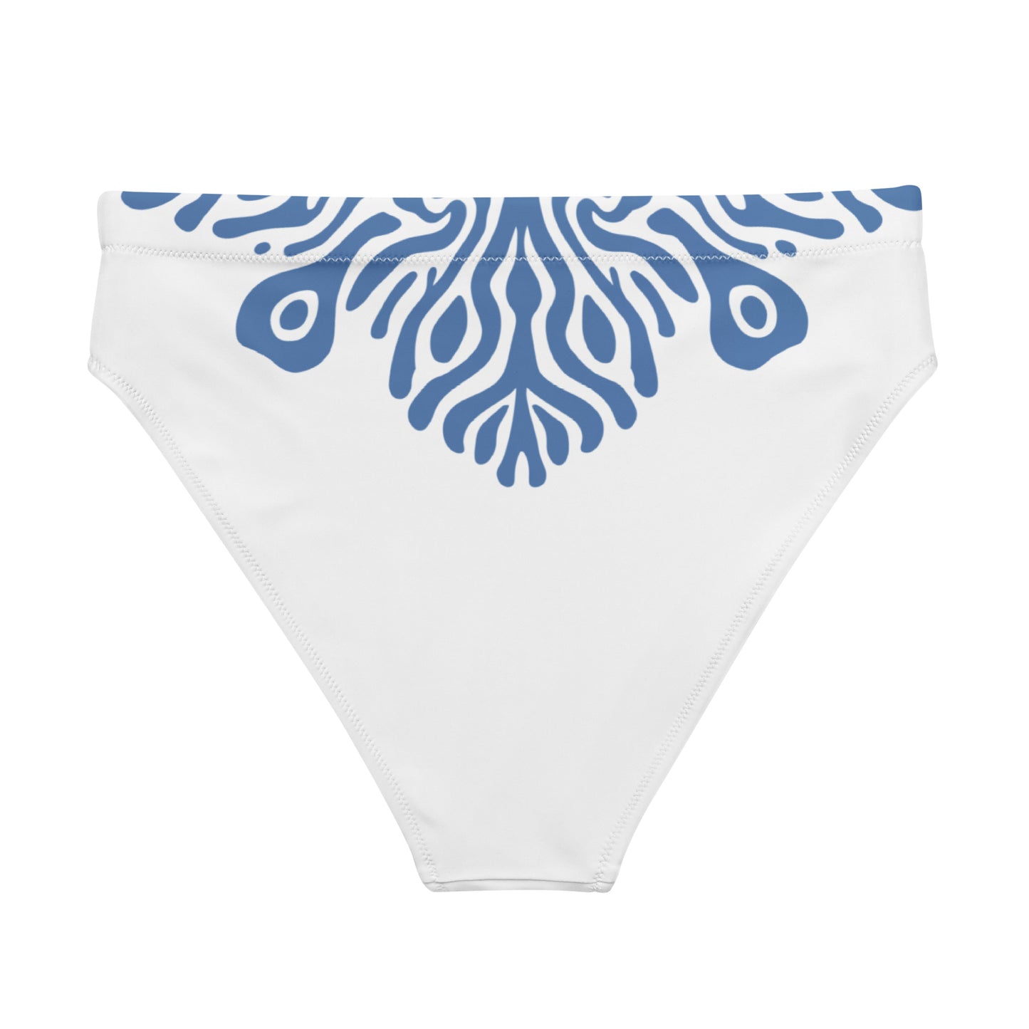 MIDNIGHT REEF Flat lay back view of Midnight Reef Bikini Bottom, a premium double-layered recycled swimwear piece by VYRN