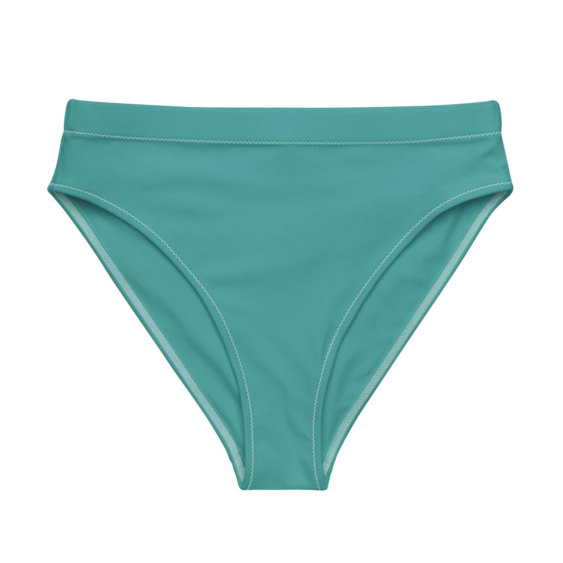 VIBRANT AZURE Flat lay front view of Ember Tide Bikini Bottom, a premium double-layered recycled swimwear piece by VYRN