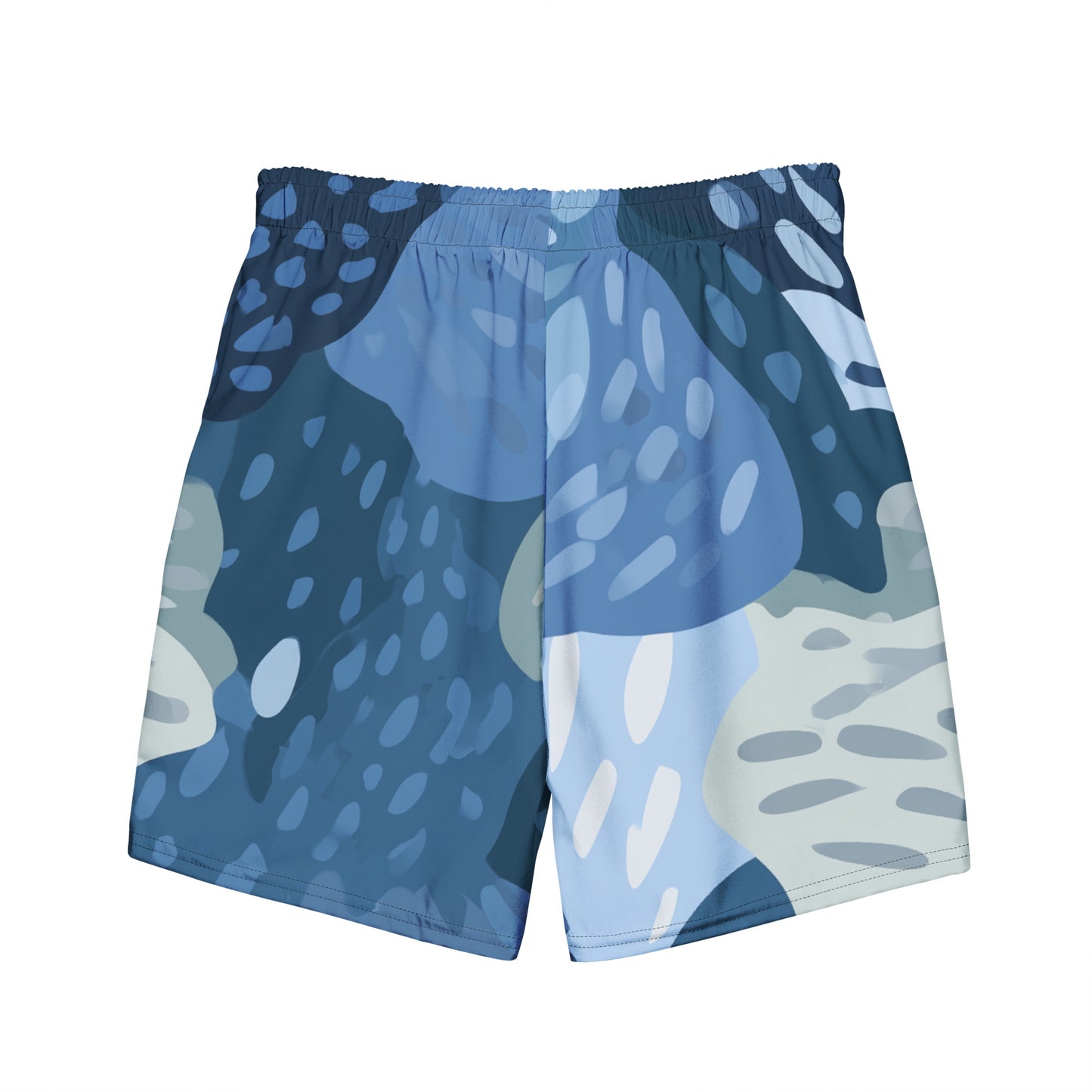 Lagoon Rise Flat lay back view of Rockpool Channel Swim Trunks, high-performance recycled 4-way stretch swim trunks by VYRN