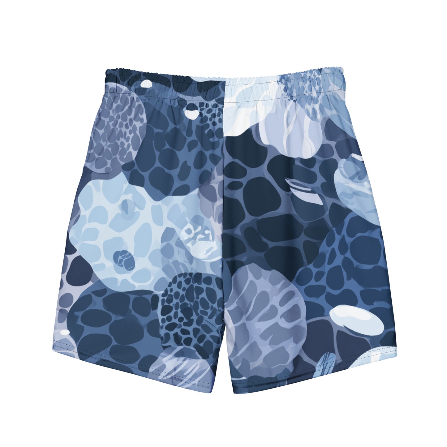 Rockpool Channel Flat lay back view of Rockpool Channel Swim Trunks, high-performance recycled 4-way stretch swim trunks by VYRN