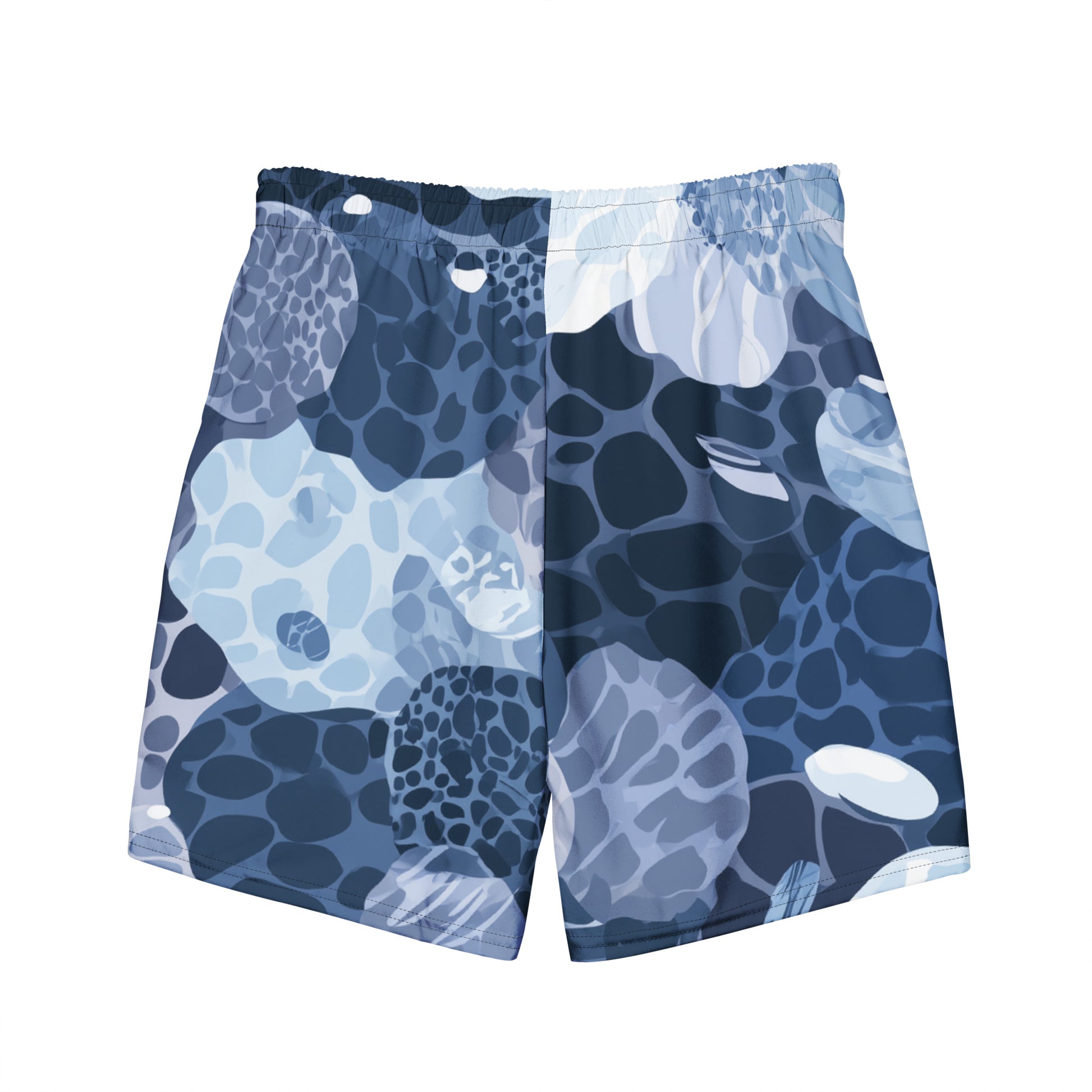 Rockpool Channel Flat lay back view of Rockpool Channel Swim Trunks, high-performance recycled 4-way stretch swim trunks by VYRN