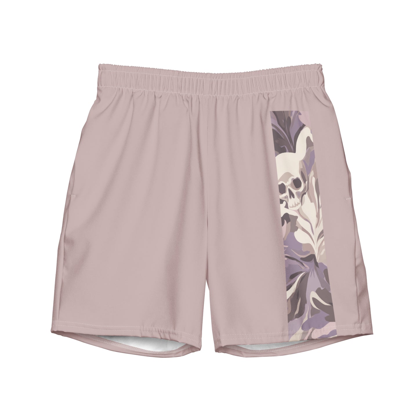 Relic Flat lay front view of Side-Shore Swim Trunks, high-performance recycled 4-way stretch swim trunks by VYRN