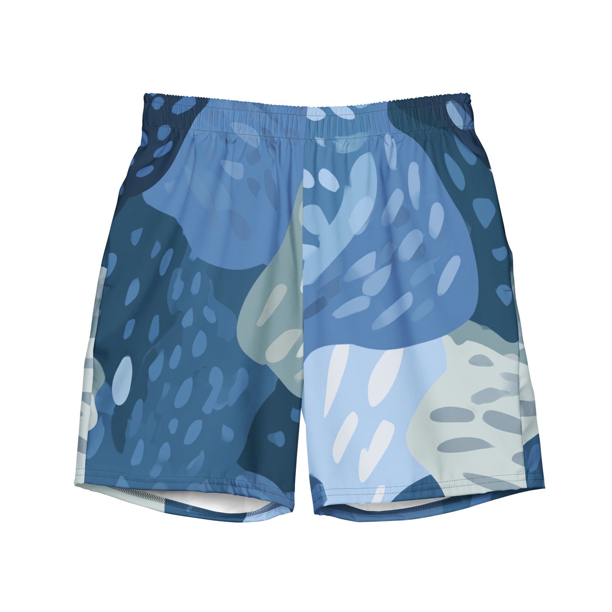 Lagoon Rise Flat lay front view of Rockpool Channel Swim Trunks, high-performance recycled 4-way stretch swim trunks by VYRN