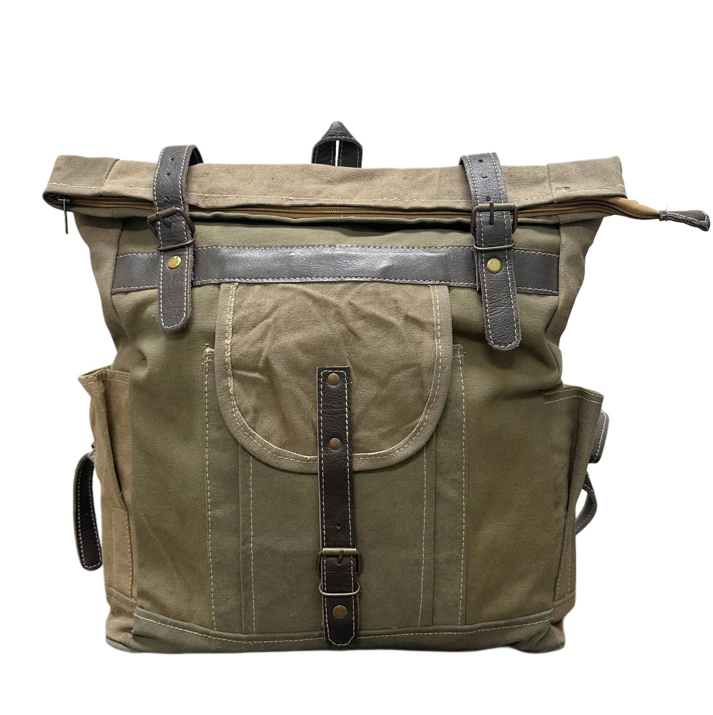 Vintage Addiction large recycled military tent backpack