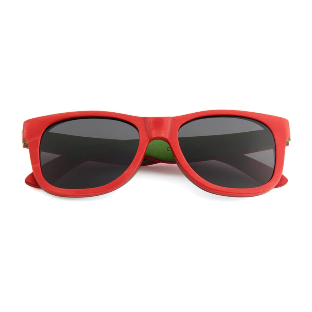 bluntside-red - WUDN polarized sunglasses from upcycled skatedeck wood in bluntside-red