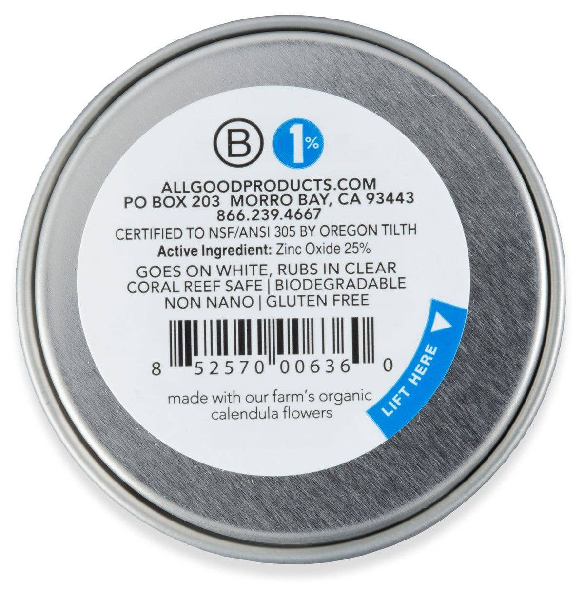 All Good SPF 50+ plastic-free mineral sunscreen butter