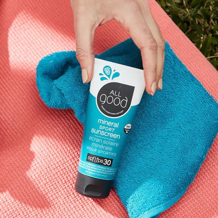 All Good Sport SPF 30 reef-friendly mineral sunscreen lotion