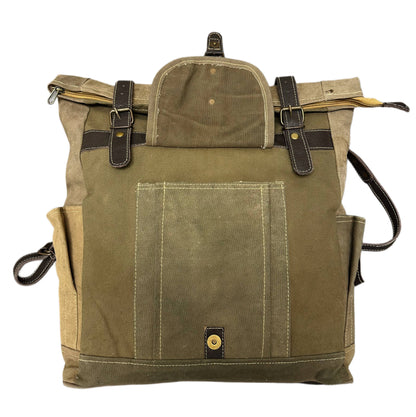 Vintage Addiction large recycled military tent backpack