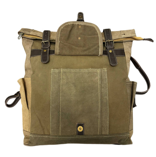 Vintage Addiction large recycled military tent backpack