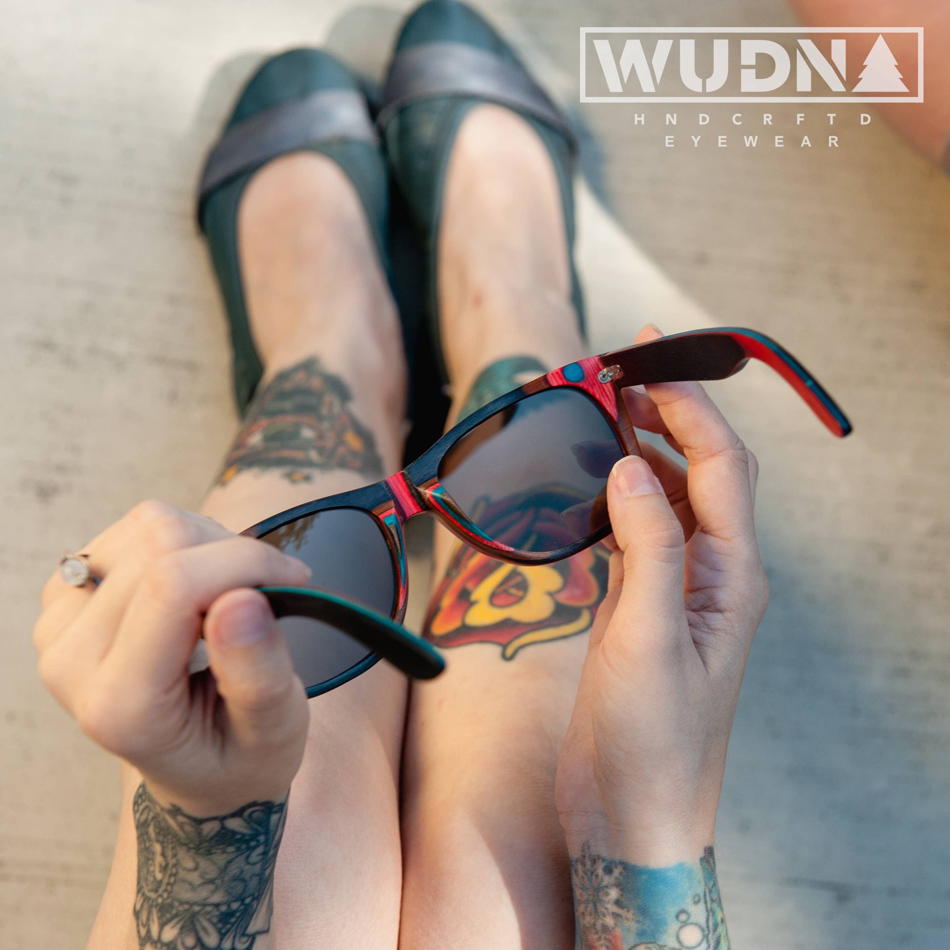WUDN polarized sunglasses from upcycled skatedeck wood